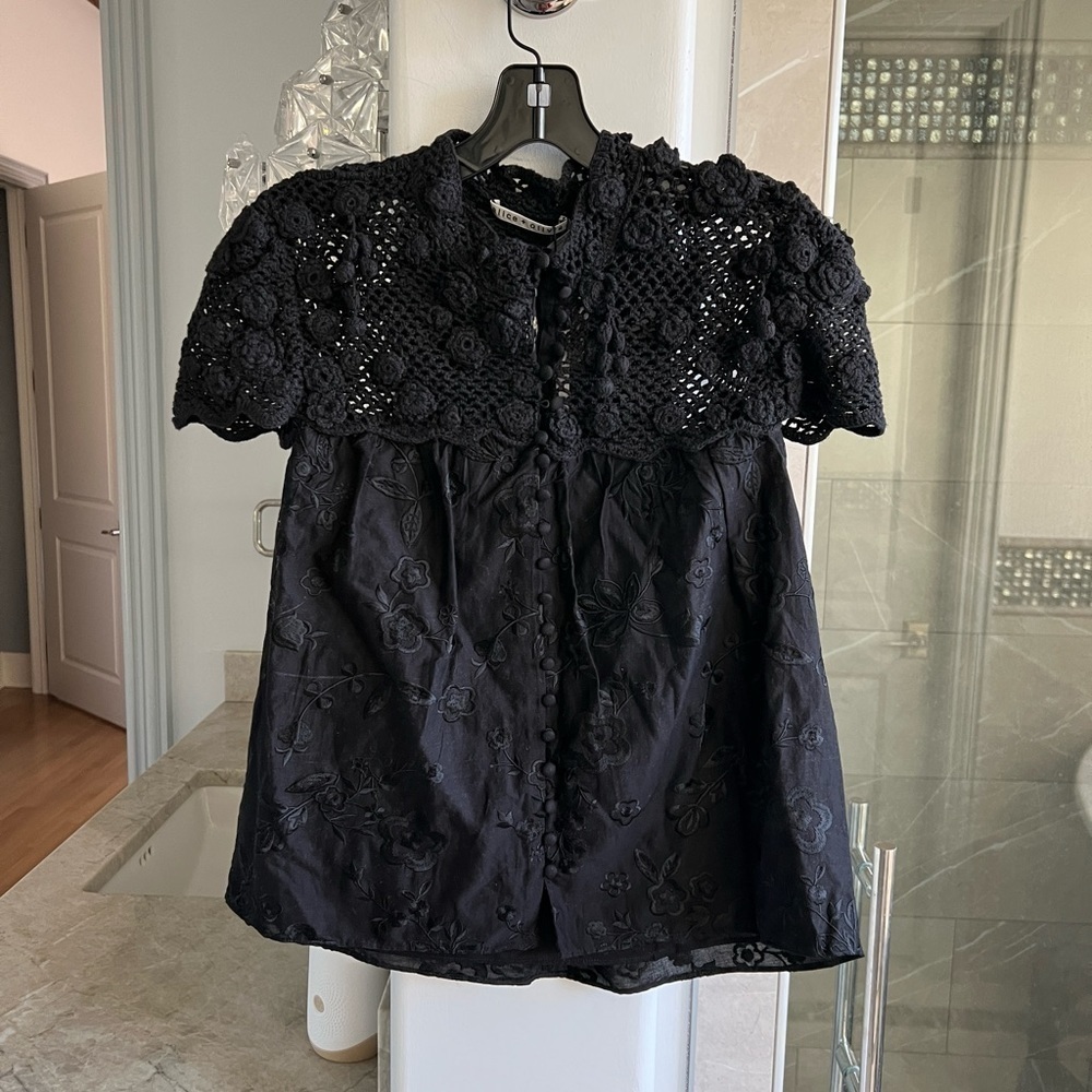 Alice + Olivia Ilaria Crochet Blouse - Picture 12 of 13